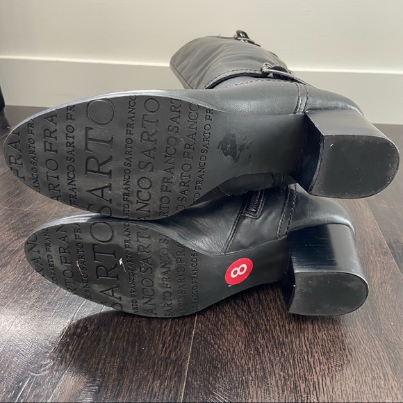 Franco Sarto Opera Black Riding Boots NEW - Size 8 - Picture 9 of 11